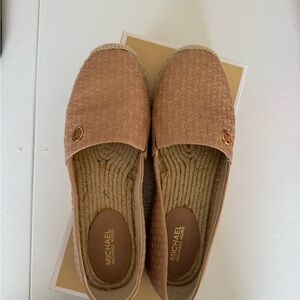 Michael Kors Tan Logo Espadrille Flats